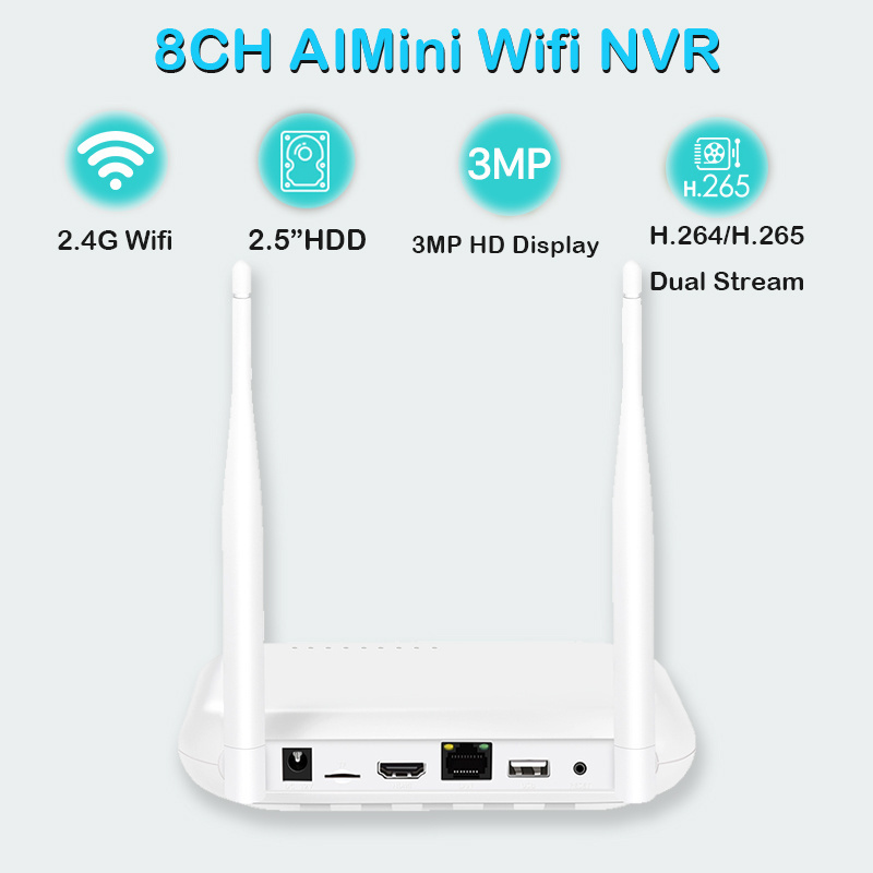 8ch Mini Wifi Nvr P2p H.265 For 3mp 5mp Xmeye Icsee Wifi Camera Set System Wireless Network Video Recorder Cctv Kit Nvr