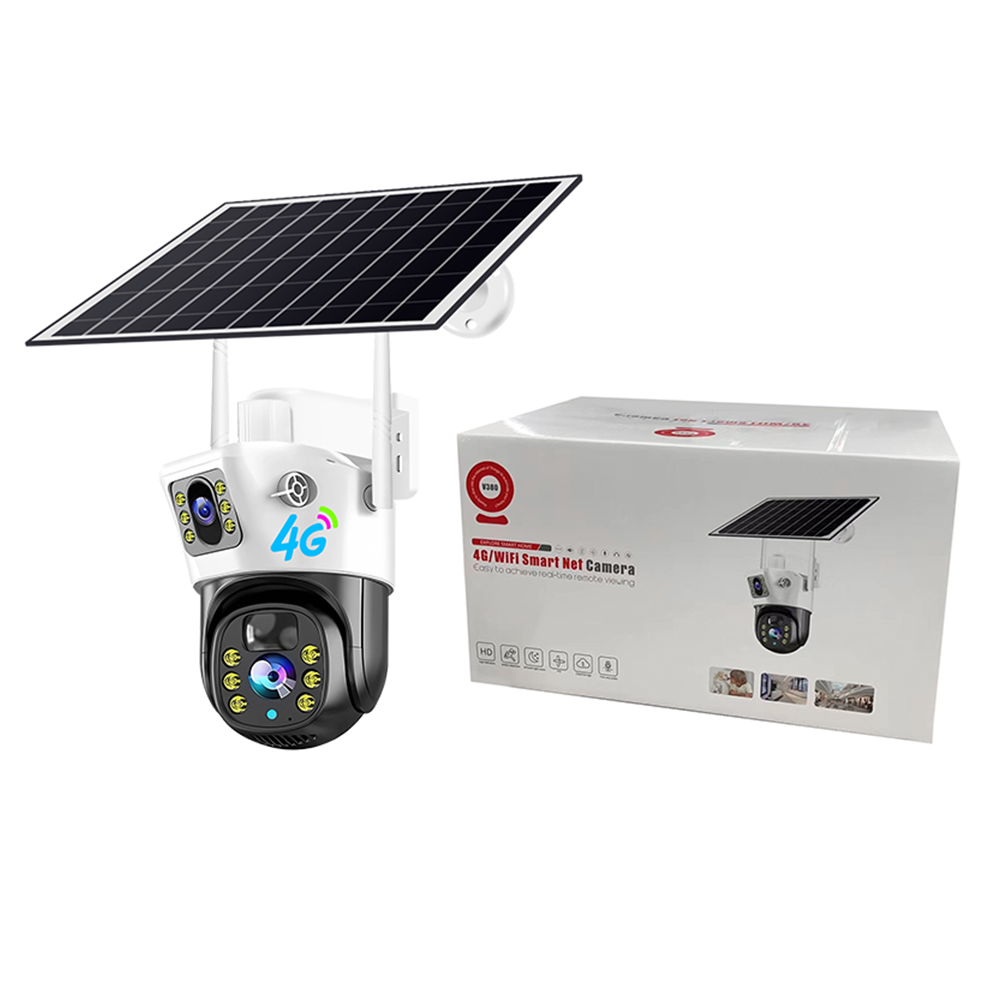 Wholesale Price Dual Lens V380 Outdoor Solar Weather Pproof Sim Card Intelligent Care Home Low-power Solar Camera