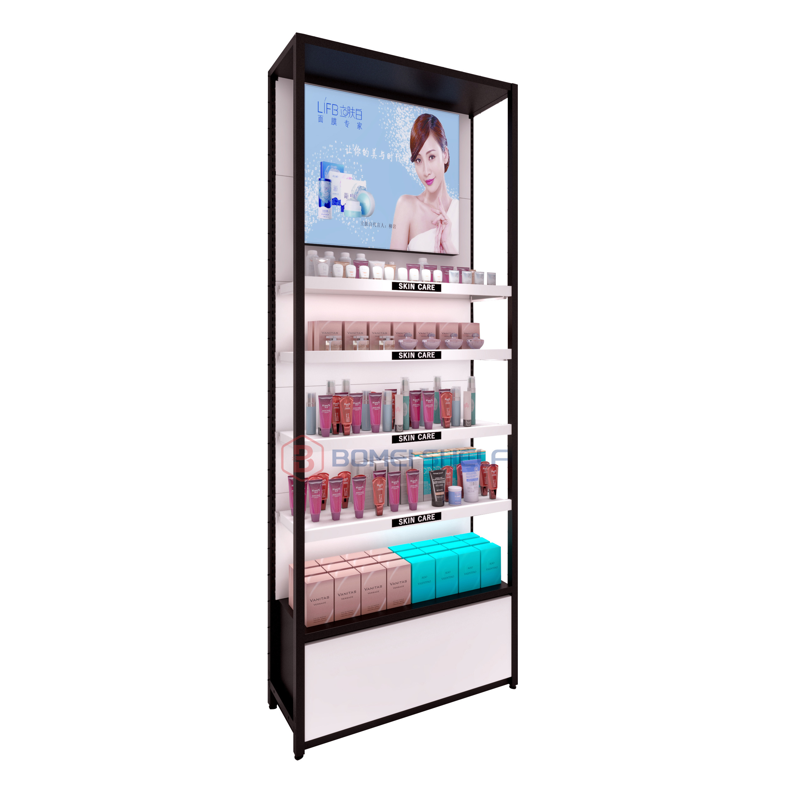 Manufacturing and supplying convenience store product display cabinets wall mounted metal shelf heavy duty shelving