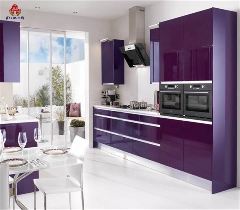 Elegant Purple Color Marble Kitchen Sink Models Acrylic Kitchen Cabinet