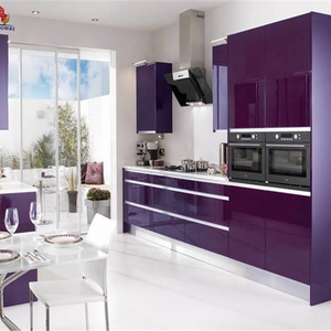 Elegant Purple Color Marble Kitchen Sink Models Acrylic Kitchen Cabinet