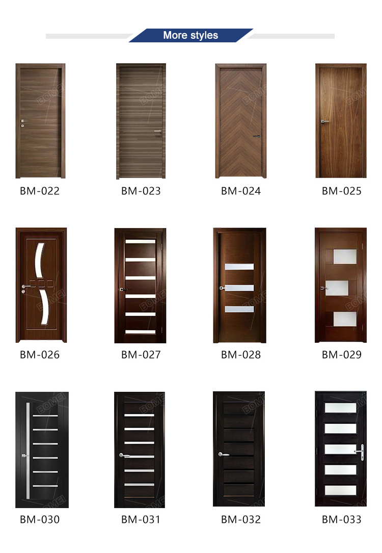 Luxury Swing Door Mdf Solid Wood Core Modern White Interior Doors