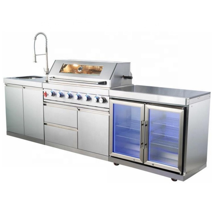 Customized bbq outdoor stainless steel cabinet outdoor kitchen with appliance