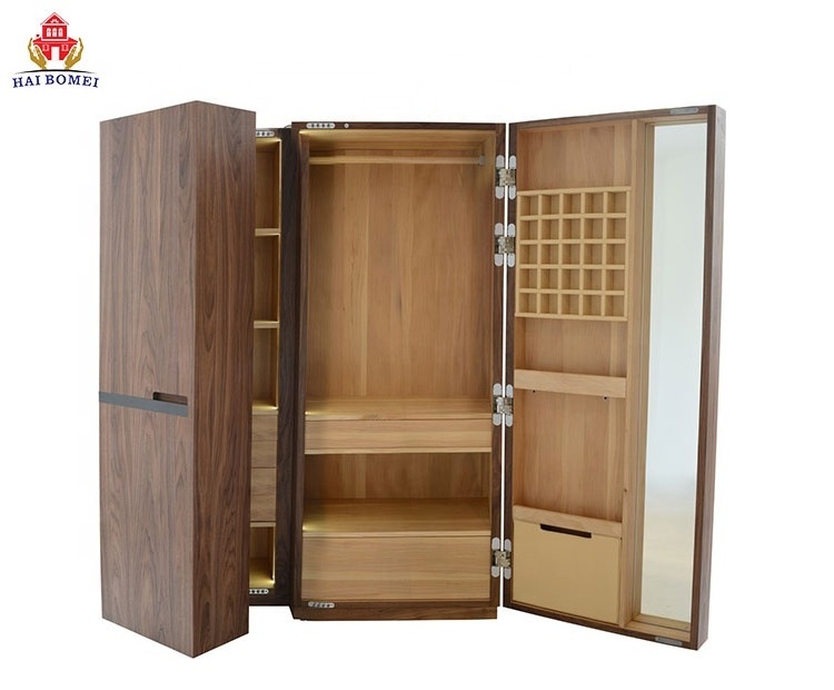 Customized closet with sliding door acrylic surface simple modern almirah designs wooden wardrobe