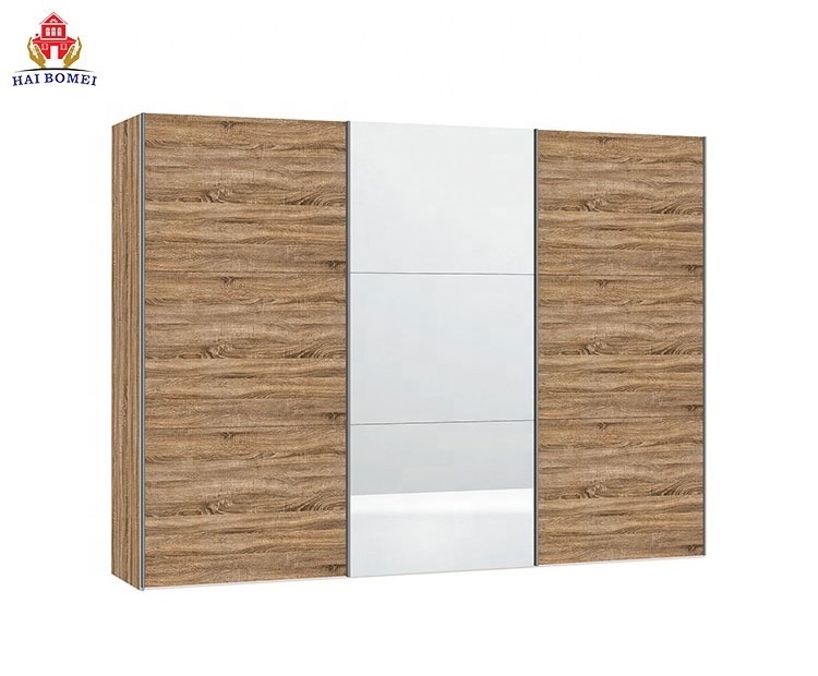 Customized closet with sliding door acrylic surface simple modern almirah designs wooden wardrobe