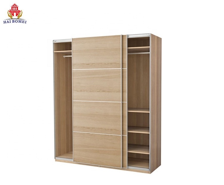 Customized closet with sliding door acrylic surface simple modern almirah designs wooden wardrobe