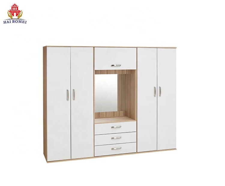 Customized closet with sliding door acrylic surface simple modern almirah designs wooden wardrobe