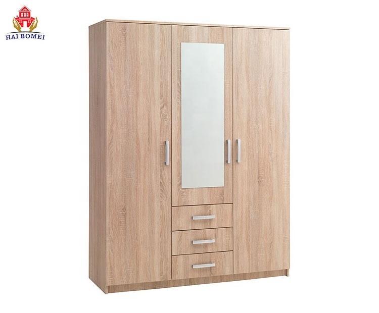 Modern Design Bedroom Furniture Melamine Wooden folding Door Wardrobe