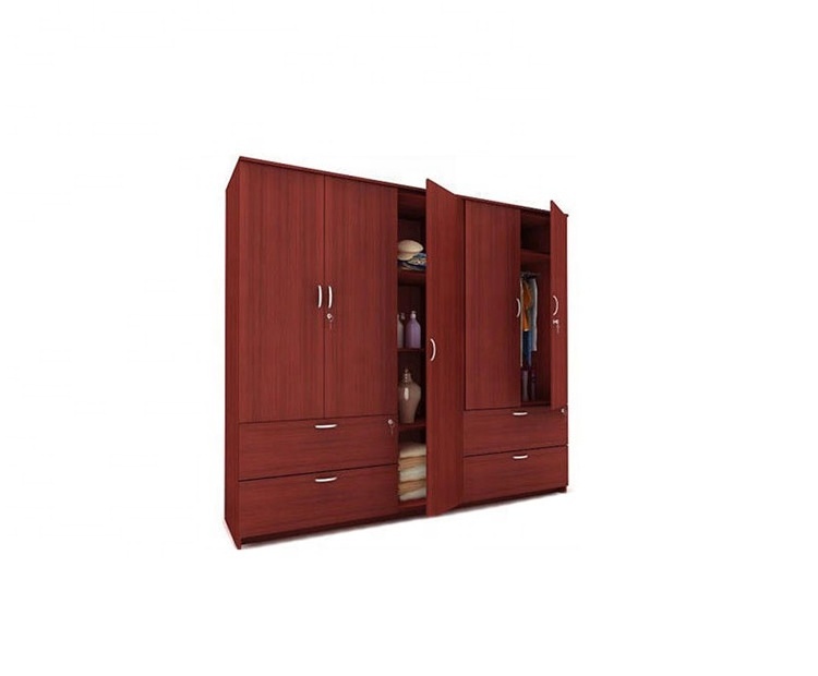 Modern Design Bedroom Furniture Melamine Wooden folding Door Wardrobe