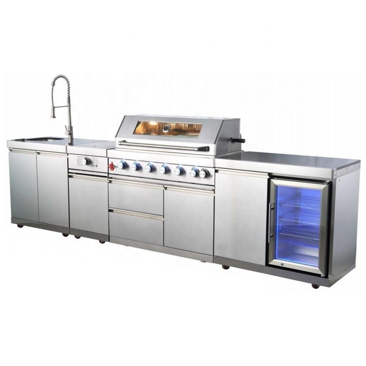 Customized bbq outdoor stainless steel cabinet outdoor kitchen with appliance