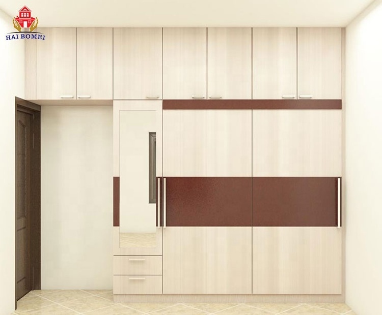 Fashion walk-in closet mirror designs firm sliding door custom closet with dressing table