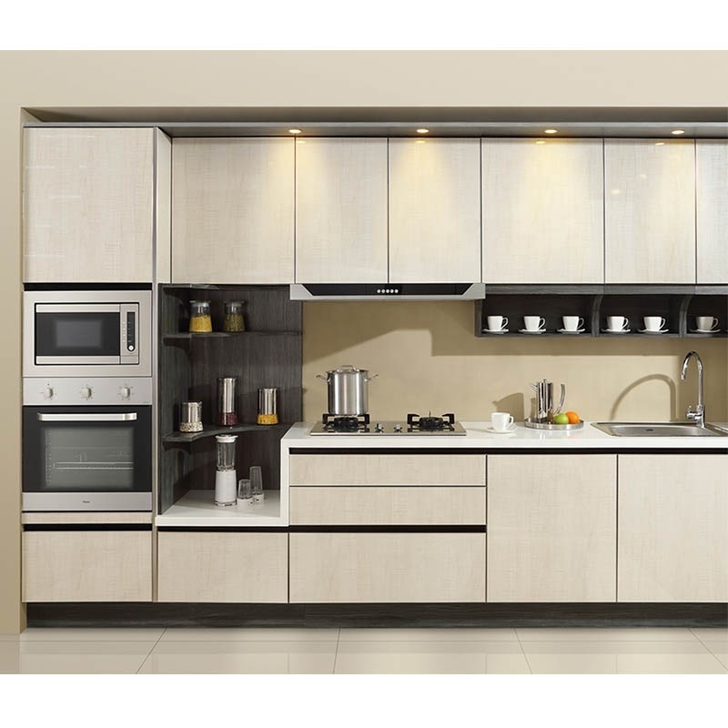 Simple design white wood kitchen cabinet used kitchen cabinets set