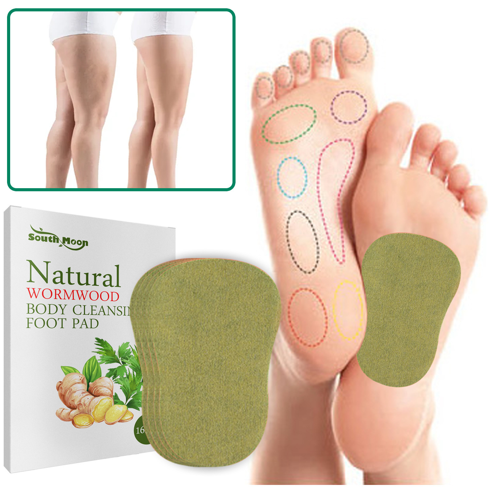 Wholesale 16pcs Wormwood Body Cleansing Foot Patch Relieves Body Stress Helps Sleep Slimming Foot Patch