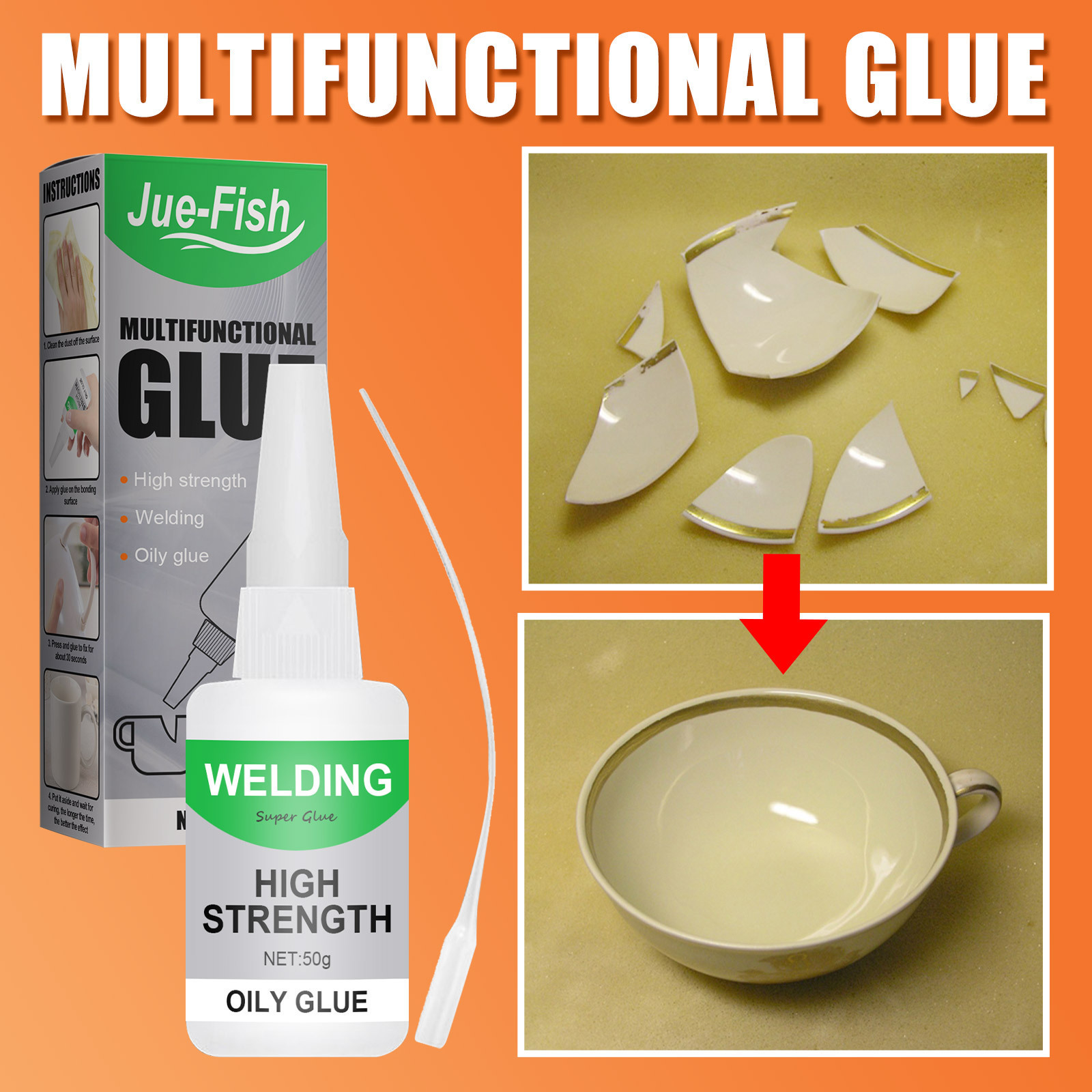 Multifunctional strong adhesive super glue welding high strength oily glue