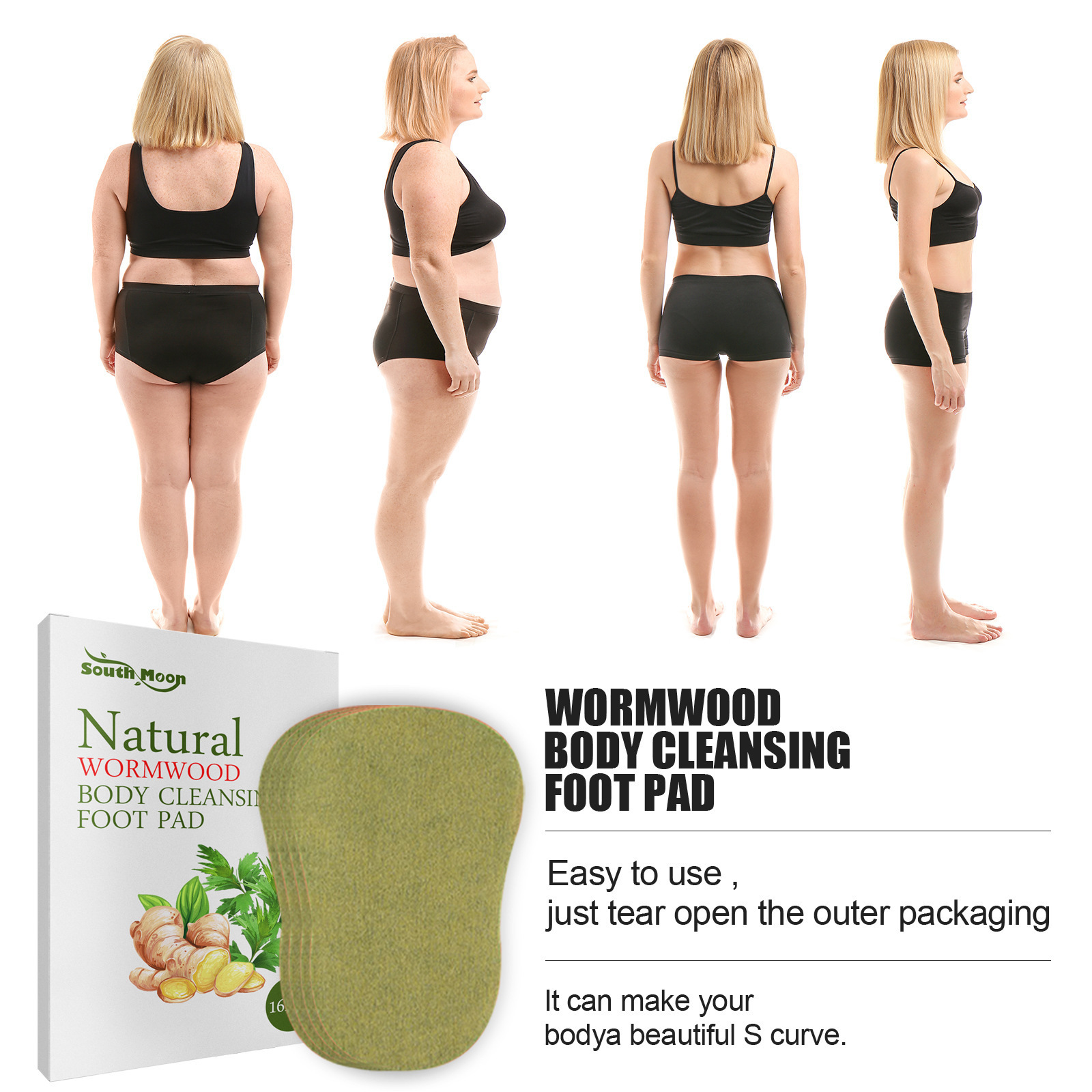 Wholesale 16pcs Wormwood Body Cleansing Foot Patch Relieves Body Stress Helps Sleep Slimming Foot Patch