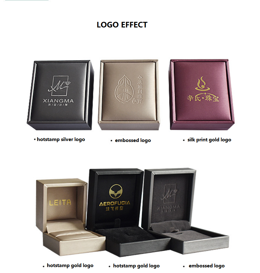 2023 Wholesale logo custom soft touch leather diamond ring gift package gold ring box