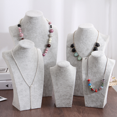 Fashion grey jewellery stands necklace display bust necklace display stands jewelry display mannequin