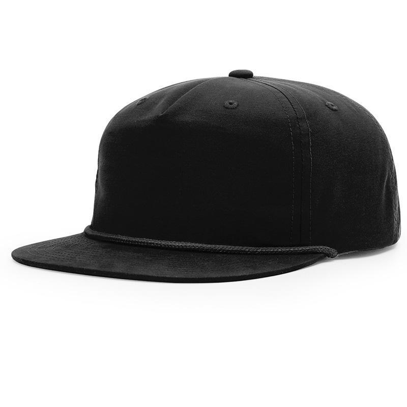 Plain Black 5 Panel Custom Richardson 256 Blank Hats  Trucker Yupoong Rope Snapback Hat Designer Cap