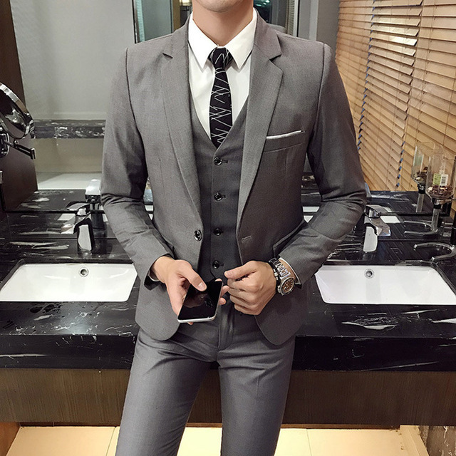 (Jackets+Vest+Pants) S-6XL casual Men's High Quality Business Blazers/best wedding Groom's three-piece suit/Man Tuxedo