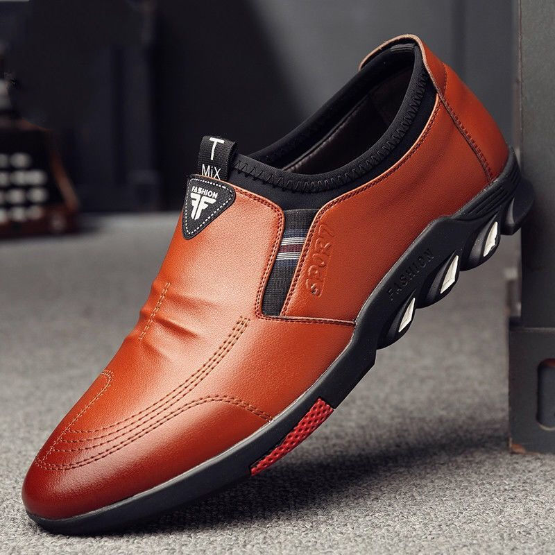 cheap Light Weight formal black jogging walking driver lace-up men's leather casual new style loafer shoes men