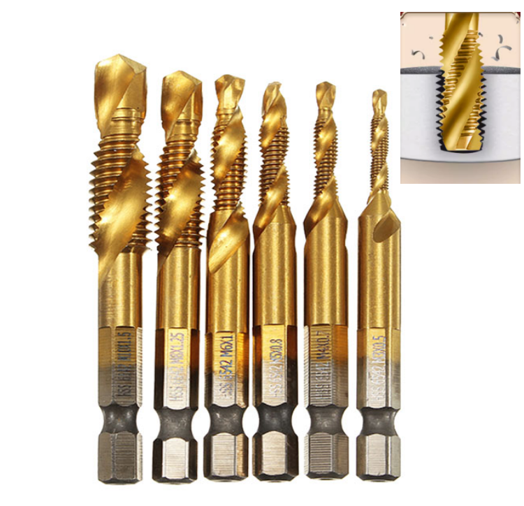 BOMI BMKK-35 hot sales drill bit manufacturers drill and tap hss spiral pointed flute taps drill bits set