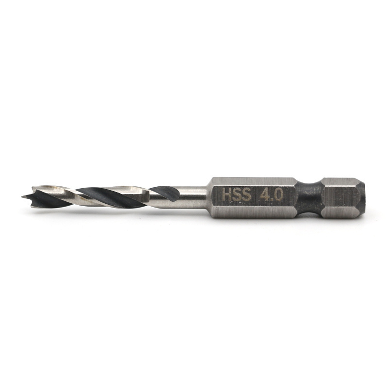 Drill bit BMAA-4   HSS Hex shank Three Brad Point Wood Drill Bits for Wood Drilling