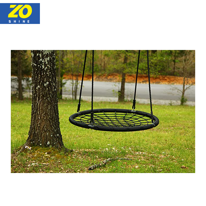 Zoshine Hot Selling Round Saucer Wooden Tree Large Swing Flying Chair Net Rope Swing For Sale