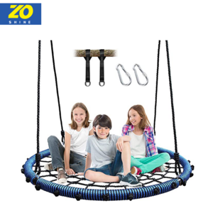 Zoshine Great Capacity Hanging Round Saucer Rope Garden Playground Outdoor Web Tree Swing For Kids