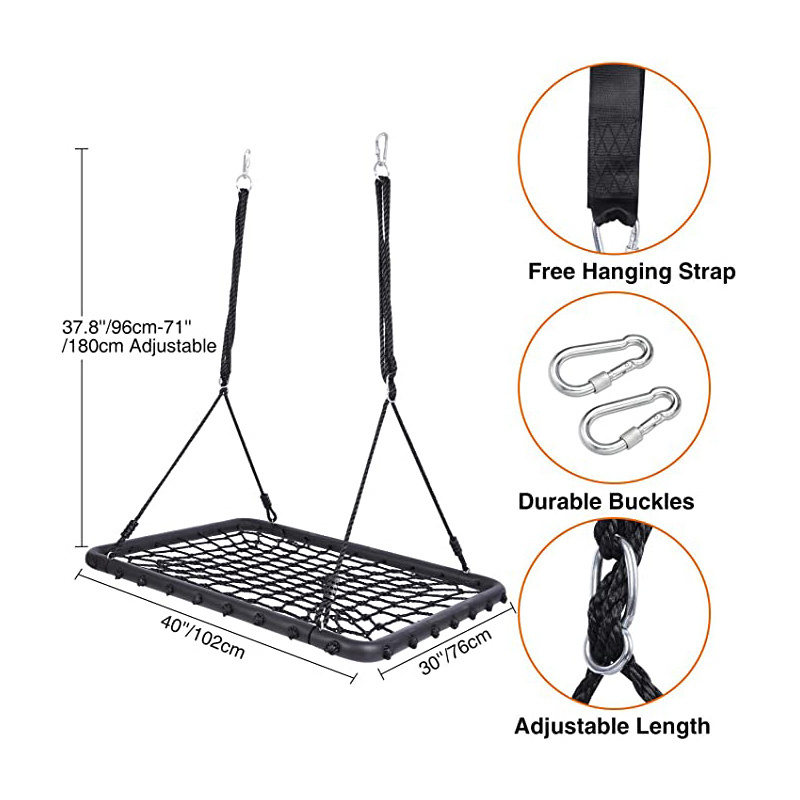 Zoshine Spider Web Tree Swing  Durable Steel Frame, Waterproof, Adjustable Ropes, Flag Set for Kids