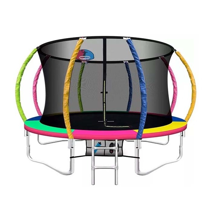 Zoshine 6/8/10/12/14/16/18FT Jumping bungee Trampoline Outdoor Trampoline for Kids and Adults with Safety Net and Spring Padding