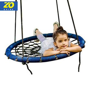 Zoshine 40Inches Great Capacity Hanging Daybed Round Saucer Rope Garden Playground Outdoor Nest Swing For Kids