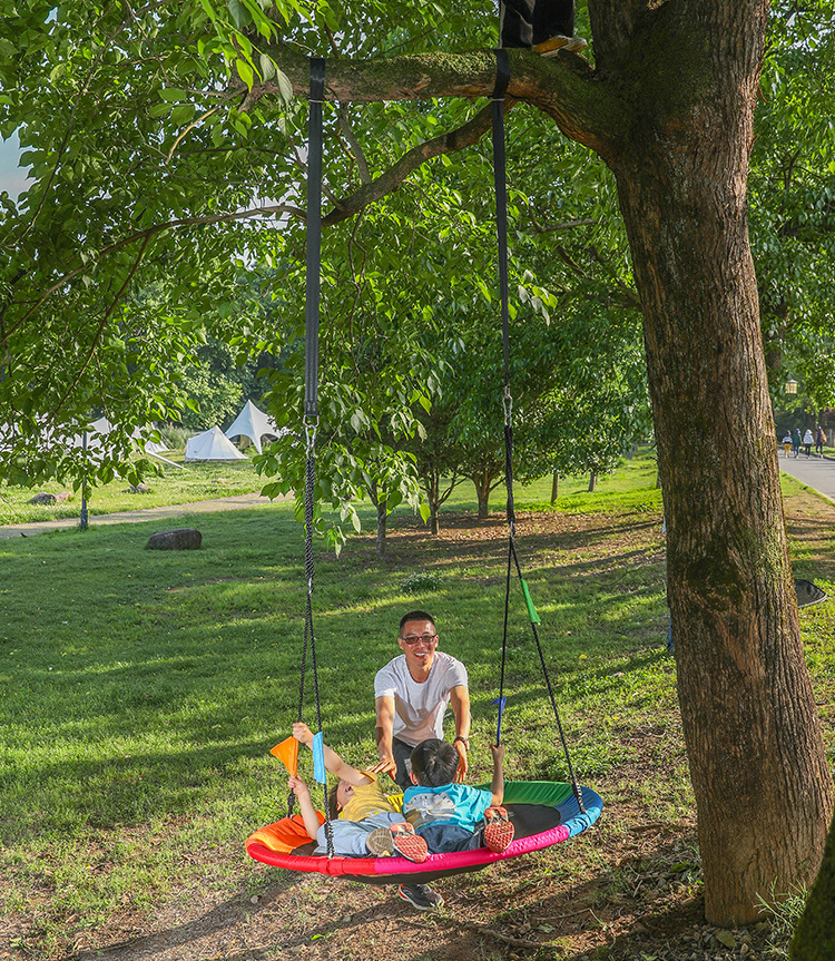 Zoshine Round Outdoor Tree Swing Adjustable Rope Disc Swing with Locknut and Lock Ropes