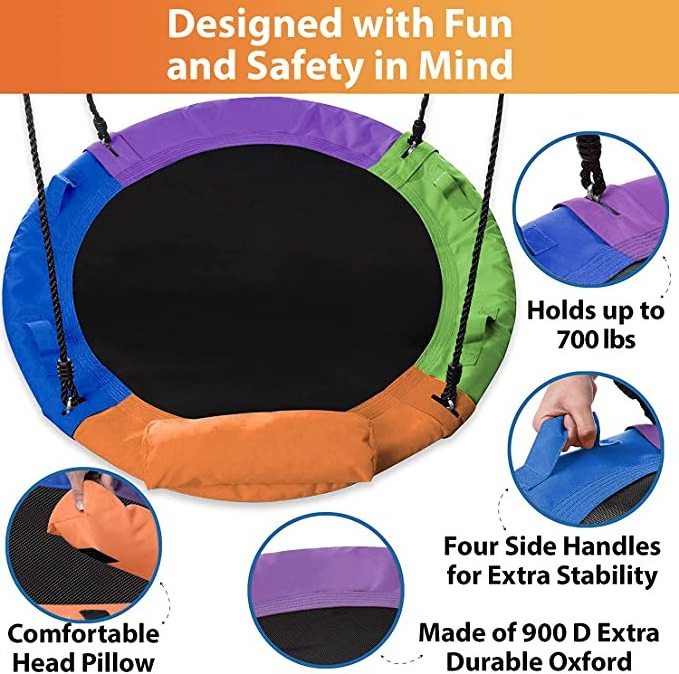 Zoshine Blue Waterproof Non-stop Fun Tree Swing Easily Install With Step-by-step Instructions