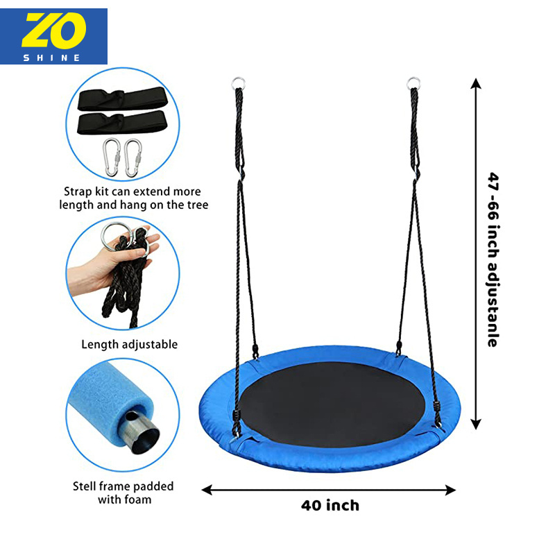 Zoshine Adjust The Safety Swing Seat Hanging Dabed Swing Outdoor Tree Bed Round Saucer Tree Swing