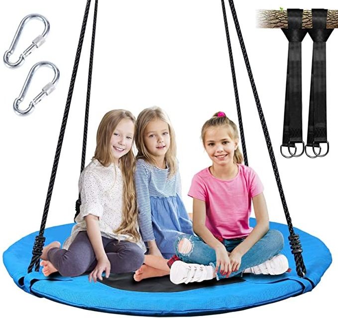 Zoshine Durable Children Outdoor Tree Swing Hanging Kit Net Swing Seat Adult Saucer Tree Swing Chair Seat