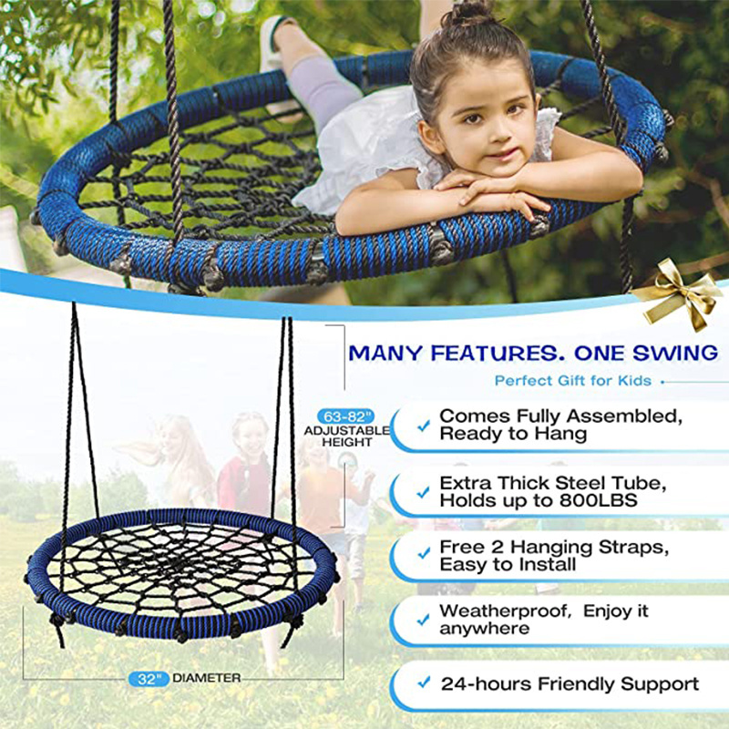 Zoshine Outdoor Playground Hanging Tree Spider Web Swing Manufacture Of Garden Nest Swing Durable Round Net Swing