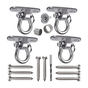 Zoshine 360 Degree Stainless Steel Swivel Ceiling Hook With Screw Load Bearing Rotary Hook For Hanging Swing Hook Accessory