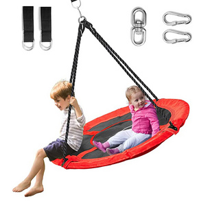 Zoshine Round Swing Set Accessories with Rotate Adjustable Rope Support Colorful Safe and Durable Swing Seat for Back