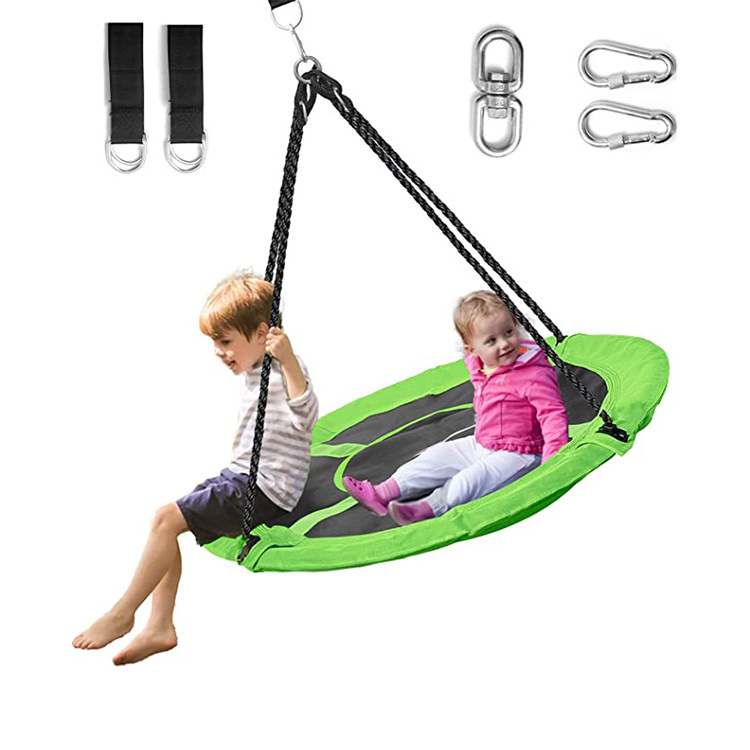 Zoshine Round Swing Set Accessories with Rotate Adjustable Rope Support Colorful Safe and Durable Swing Seat for Back