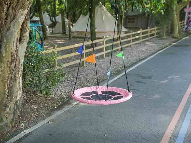 Zoshine Outdoor Round Disc Saucer Tree Swing Pink Color Nest Flying Saucer Tree Swings For Kids