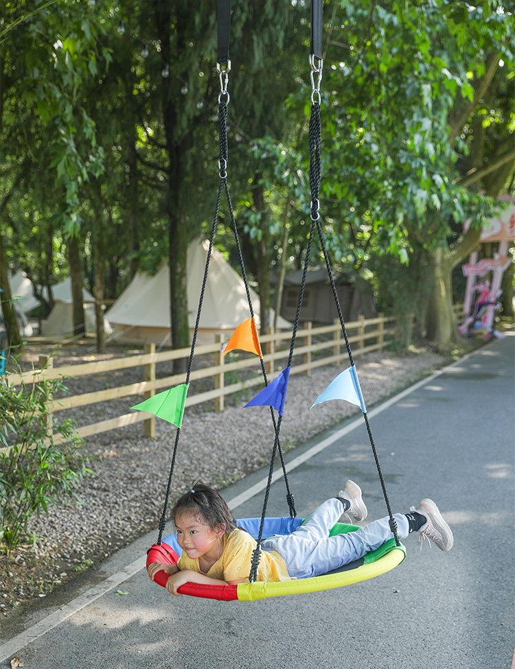 Zoshine Hot Sale Outdoor Tree Swing 100cm Garden Rope Tree Colorful  Round Tree Swing With PE Rope For Children