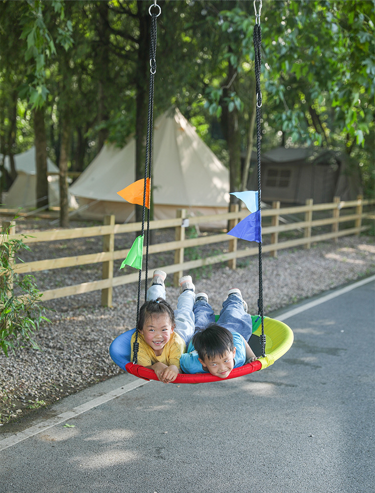 Zoshine Hot Sale Outdoor Tree Swing 100cm Garden Rope Tree Colorful  Round Tree Swing With PE Rope For Children