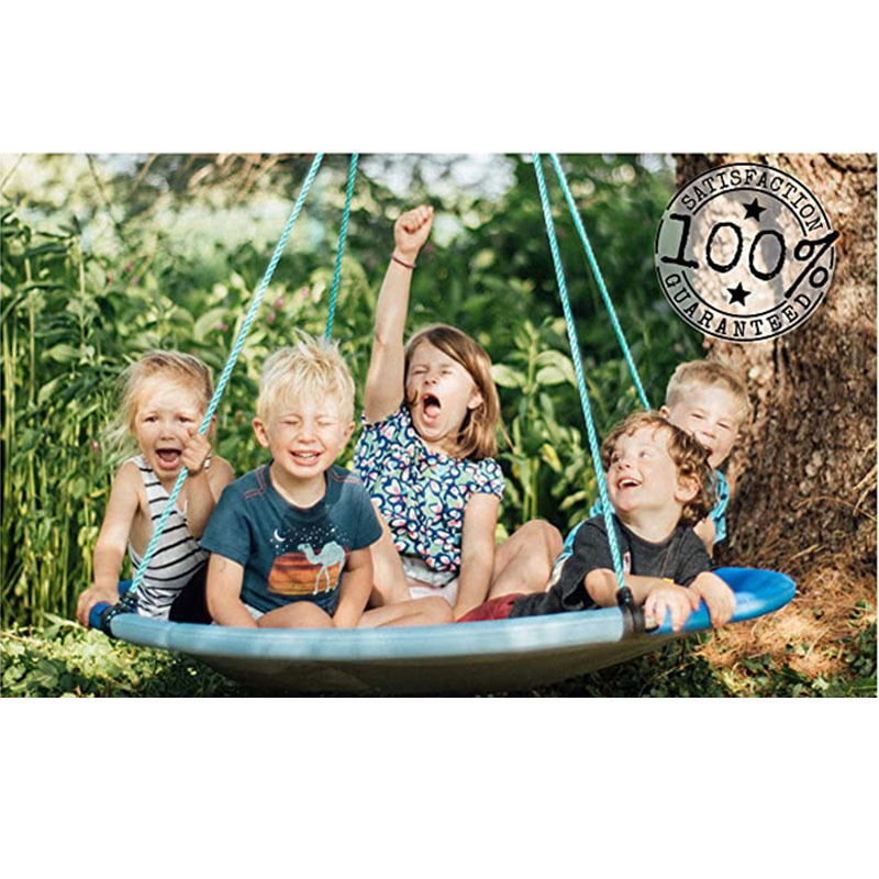 40 Inch Kid Saucer Tree Swing Set 600D Heavy-Duty Oxford Fabric Platform Swing Seat With Steel Frame & Carabiner Support