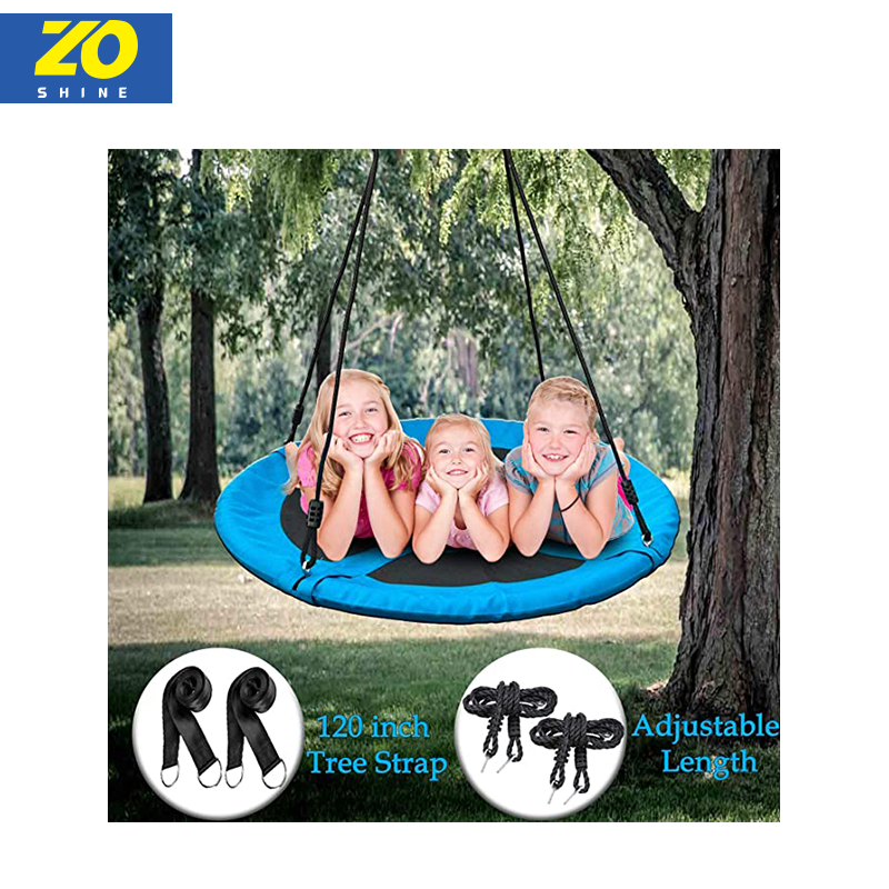 Zoshine Safety Outdoor Round Nest Swing Children Kids Garden Saucer Tree Swing Hanging Daybed Swing Outdoor Tree Bed