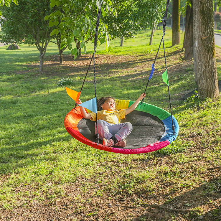 Zoshine Durable tree swing indoor & outdoor hanging saucer swing with waterproof oxford cloth for kids