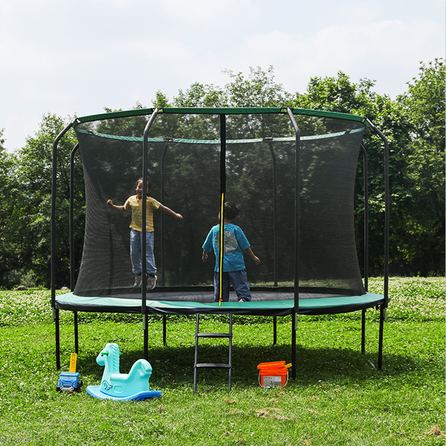 Zoshine Outdoor Kids Trampoline with Safety Enclosure Net 12FT Heavy Duty Jumping Mat and  Trampoline Tent on sale