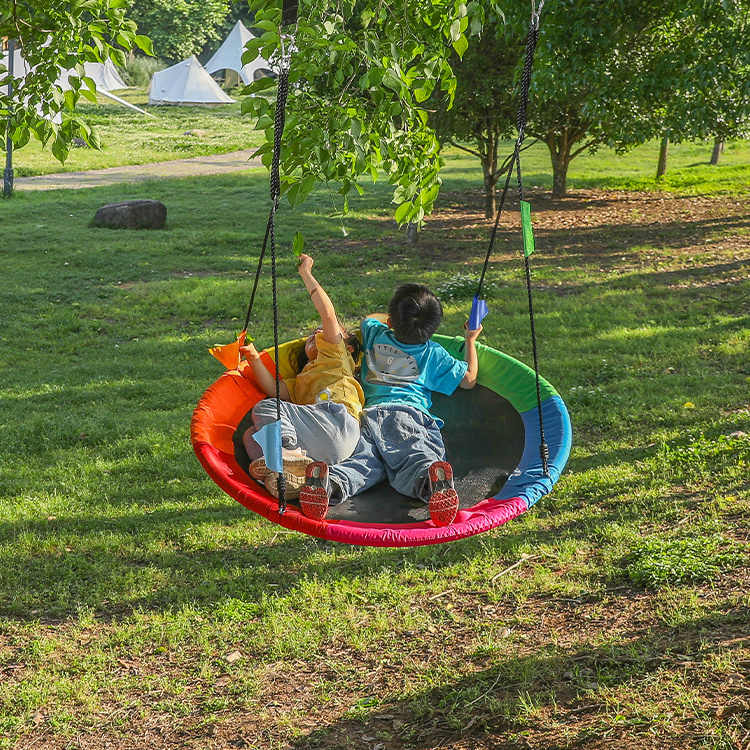 Zoshine Round Outdoor Kids Saucer Tree Swing Straps Garden Adjustable Colorful Safety Hanging Oxford Tree Swing Children