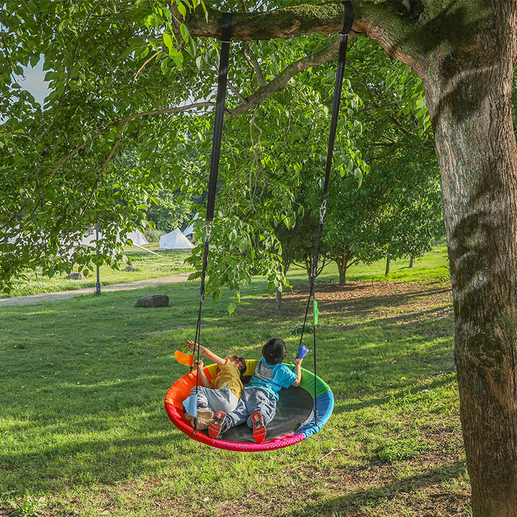 Zoshine Round Outdoor Kids Saucer Tree Swing Straps Garden Adjustable Colorful Safety Hanging Oxford Tree Swing Children