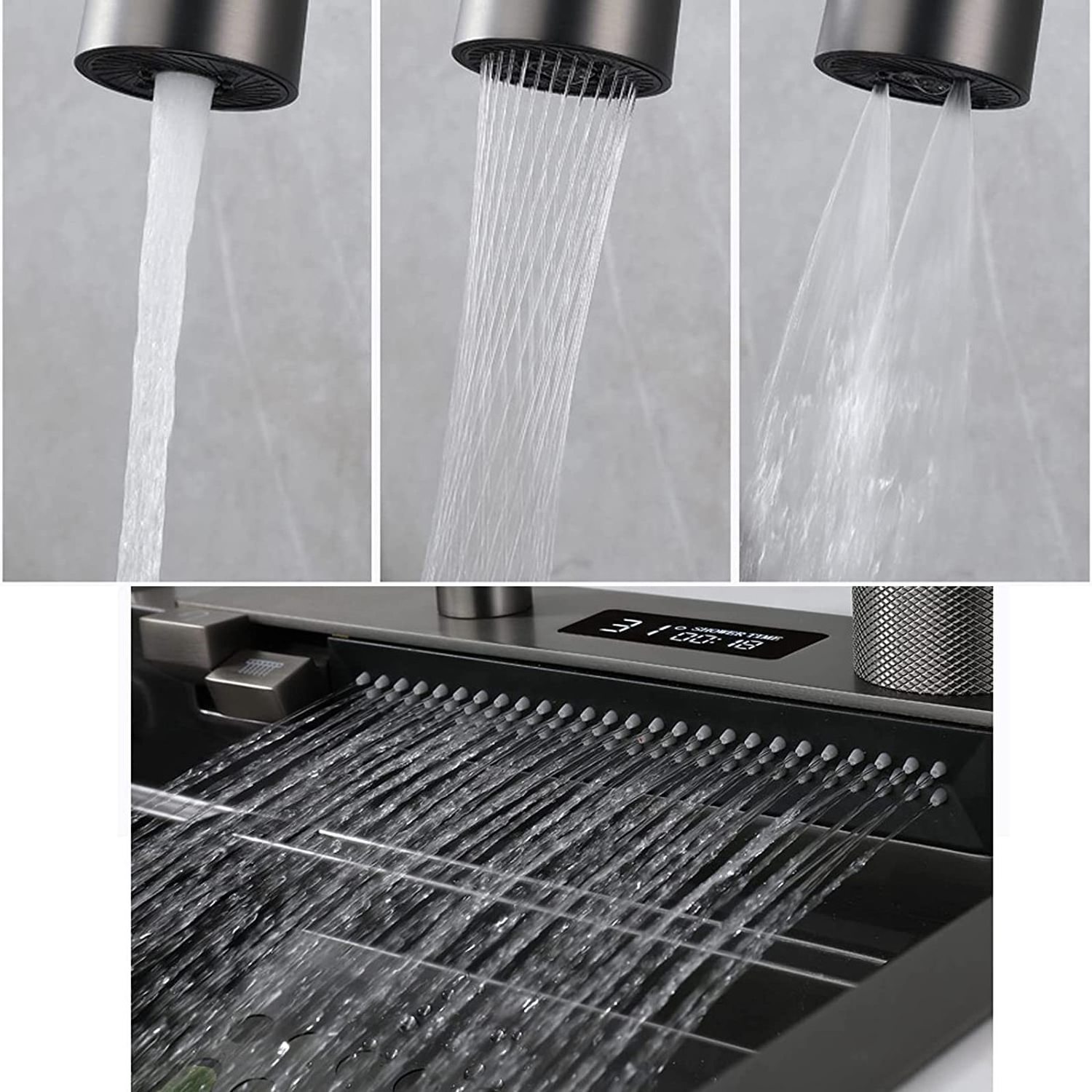 Kitchen Faucet With Pull Down Sprayer High Arc Single Temperature Display Raindance Waterfall Digital Sanitary Kitchen Faucet