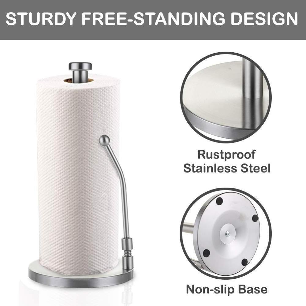 Good Grips Simply Tear Standing Paper Holder, Brushed Stainless Steel Steady Paper Kitchen Standing Towel Holder